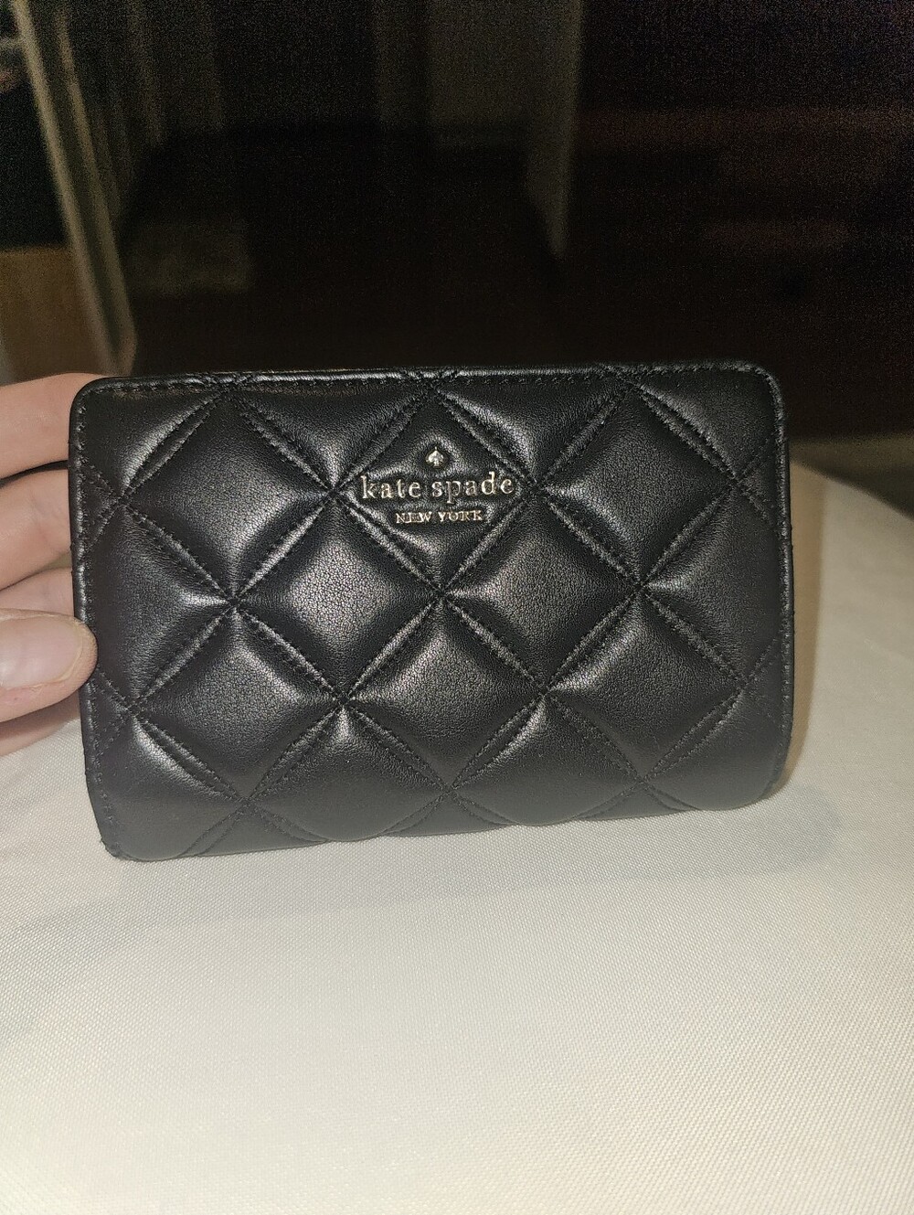 kate spade Black Quilted Leather Small Wallet